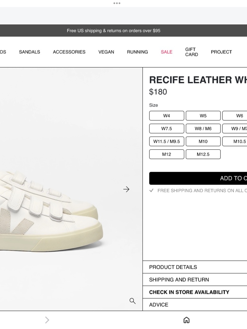 VEJA RECIFE VELCRO STRAPS CHROME FREE LEATHER WHITE NATURAL - Picture 12 of 16